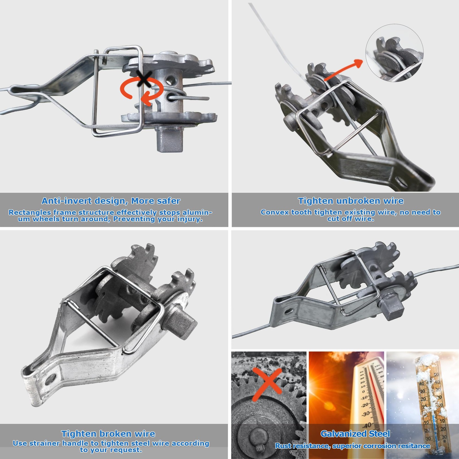 Electric Fence Wire Tensioner and Wire Strainer, 10 pcs Heavy Duty Inline Wir…