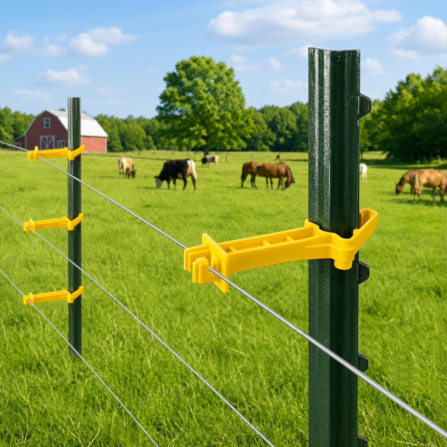 120 Pcs 5 Inch T Post Electric Insulators, Snap-On Electric Fence Extender Insul
