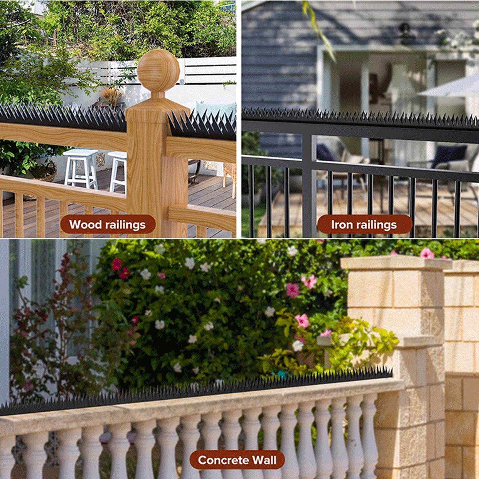 Metal Fence Spikes Durable Anti Climb For Home Gates Carbon Steel