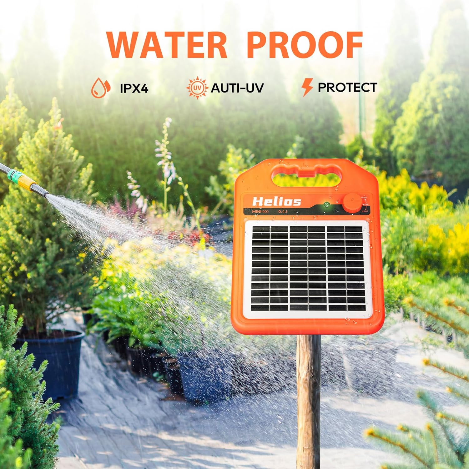 ANDMON MINI400 30 Miles Solar Electric Fence Charger, 0.4 Joule Solar Electric F