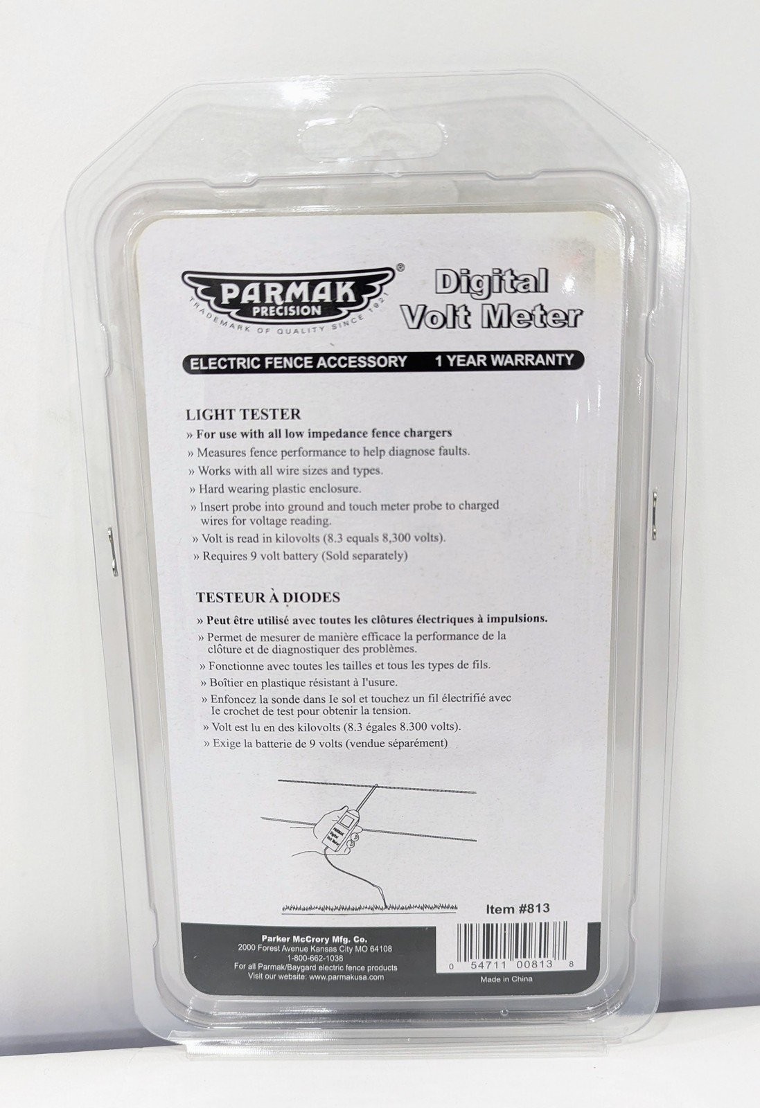 Parmak Precision 813 Digital Volt Meter / Electric Fence Tester