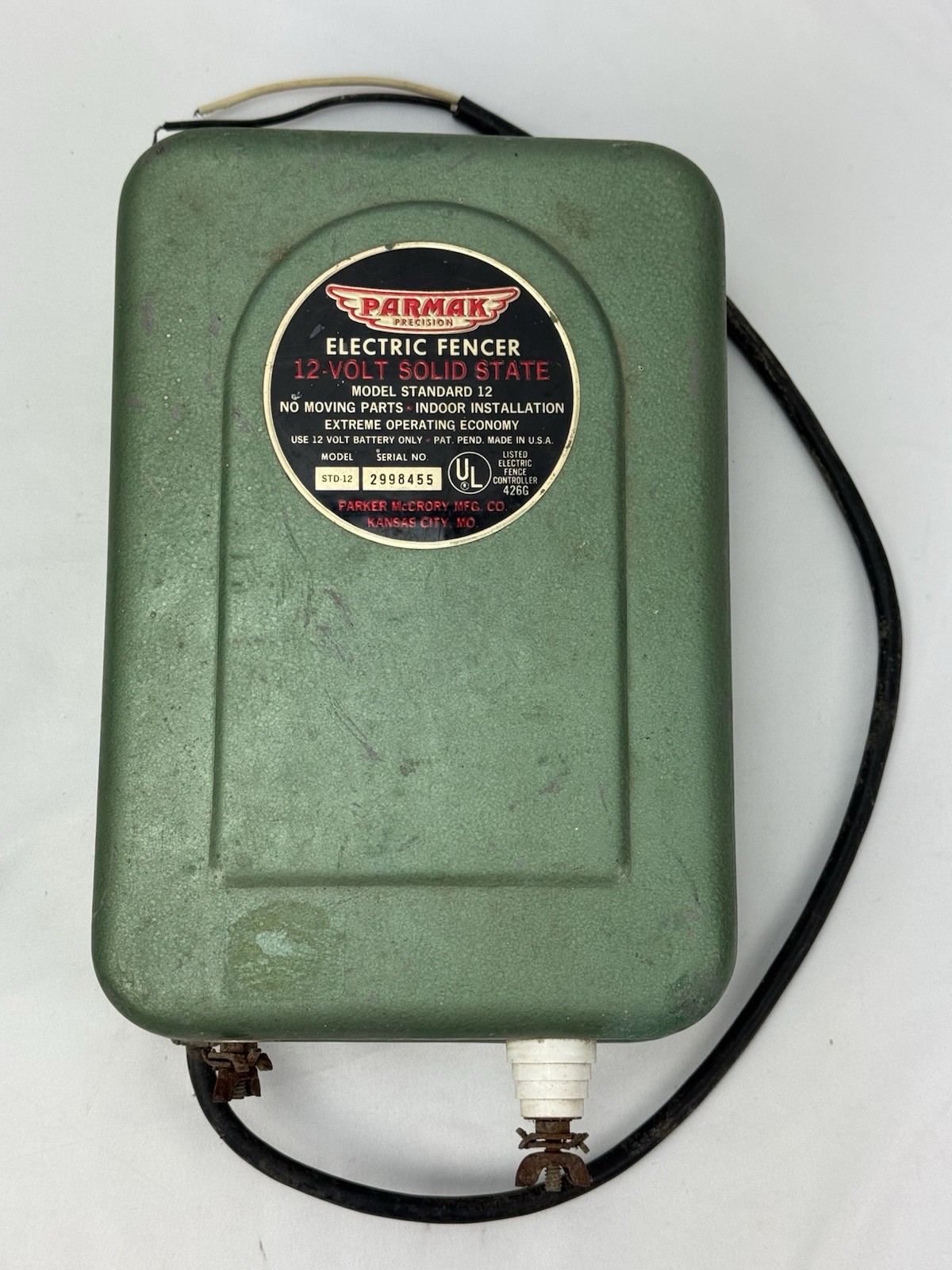 Untested – Vintage Parmak Electric Fencer 12 Volt Solid State Standard 12 Indoor