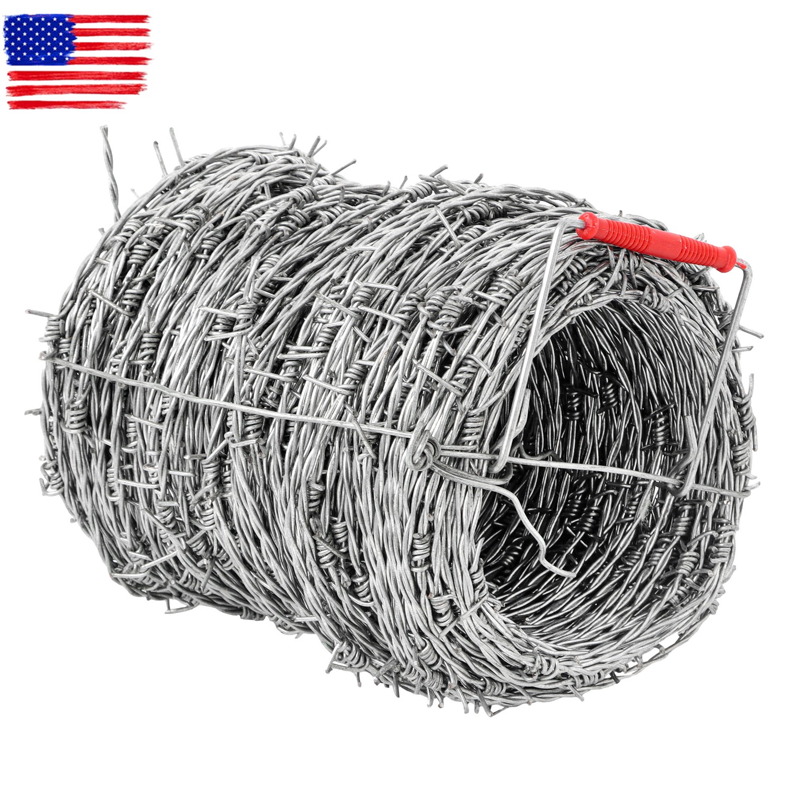 Barbed Wire 328 Ft, 4 Point Barbed Wire Fence, 18 Gauge(1.6mm) Barb Wire Roll