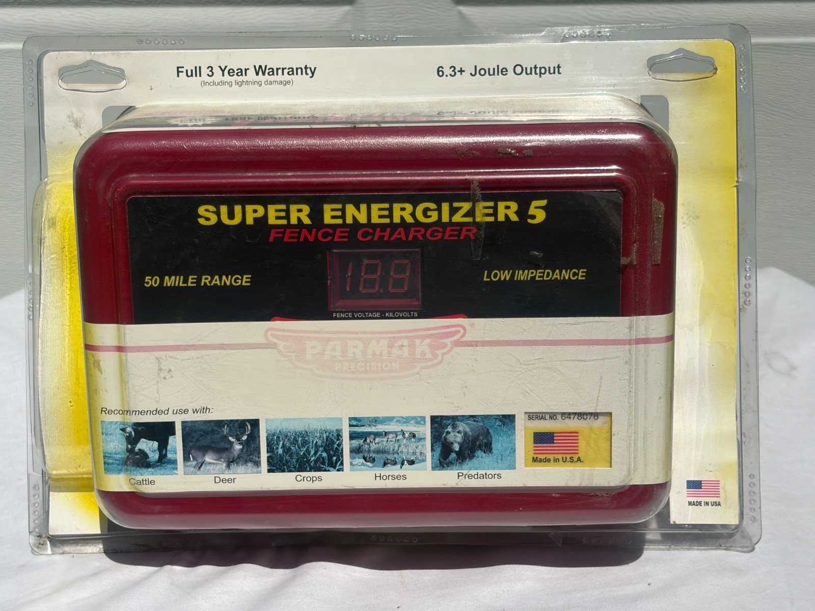 New Parmak SE-5 Super Energizer 5 Electric Fence Charger, 50-Mile, See Stories