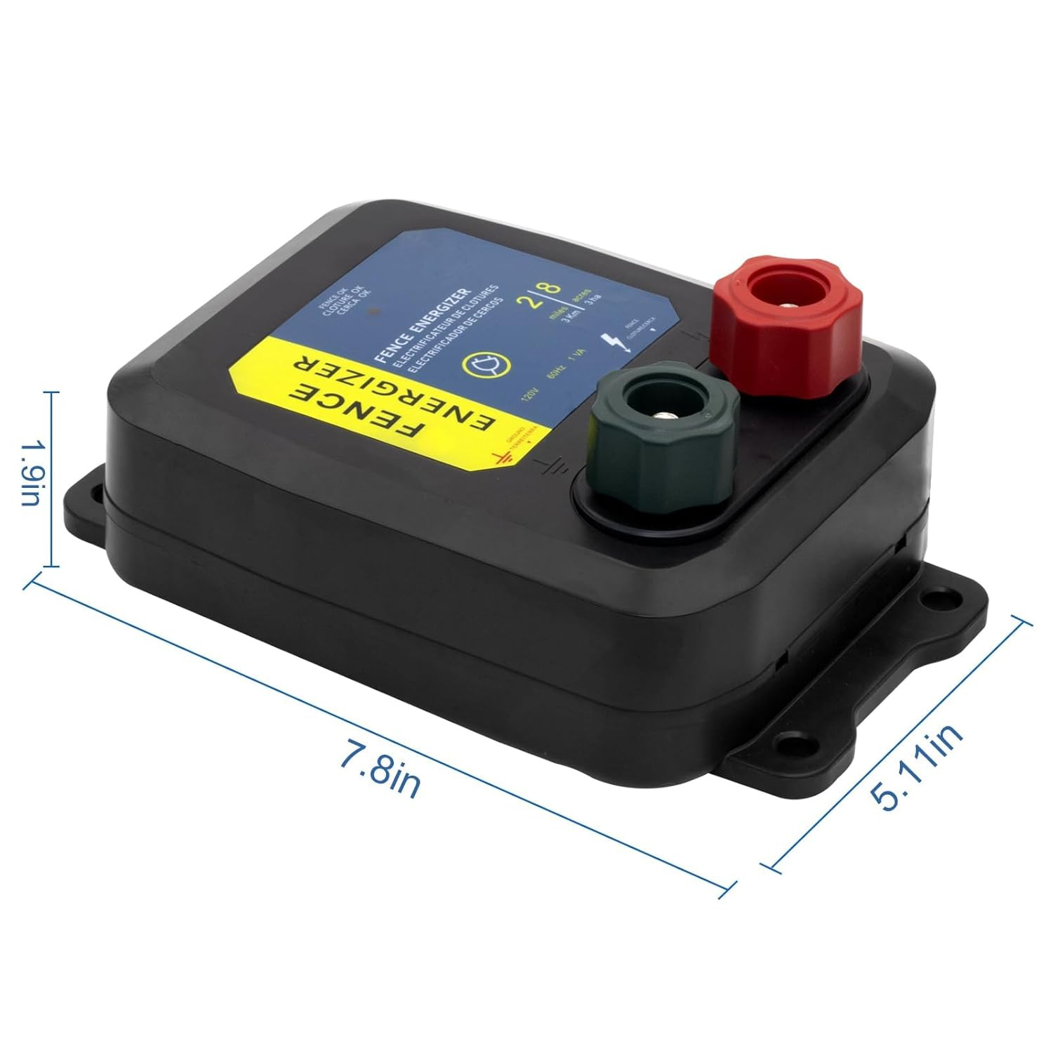 Electric Fence Charger PE2 – 0.10 Joule, 2-Mile/ 8 Acres Plug in Electric Fence