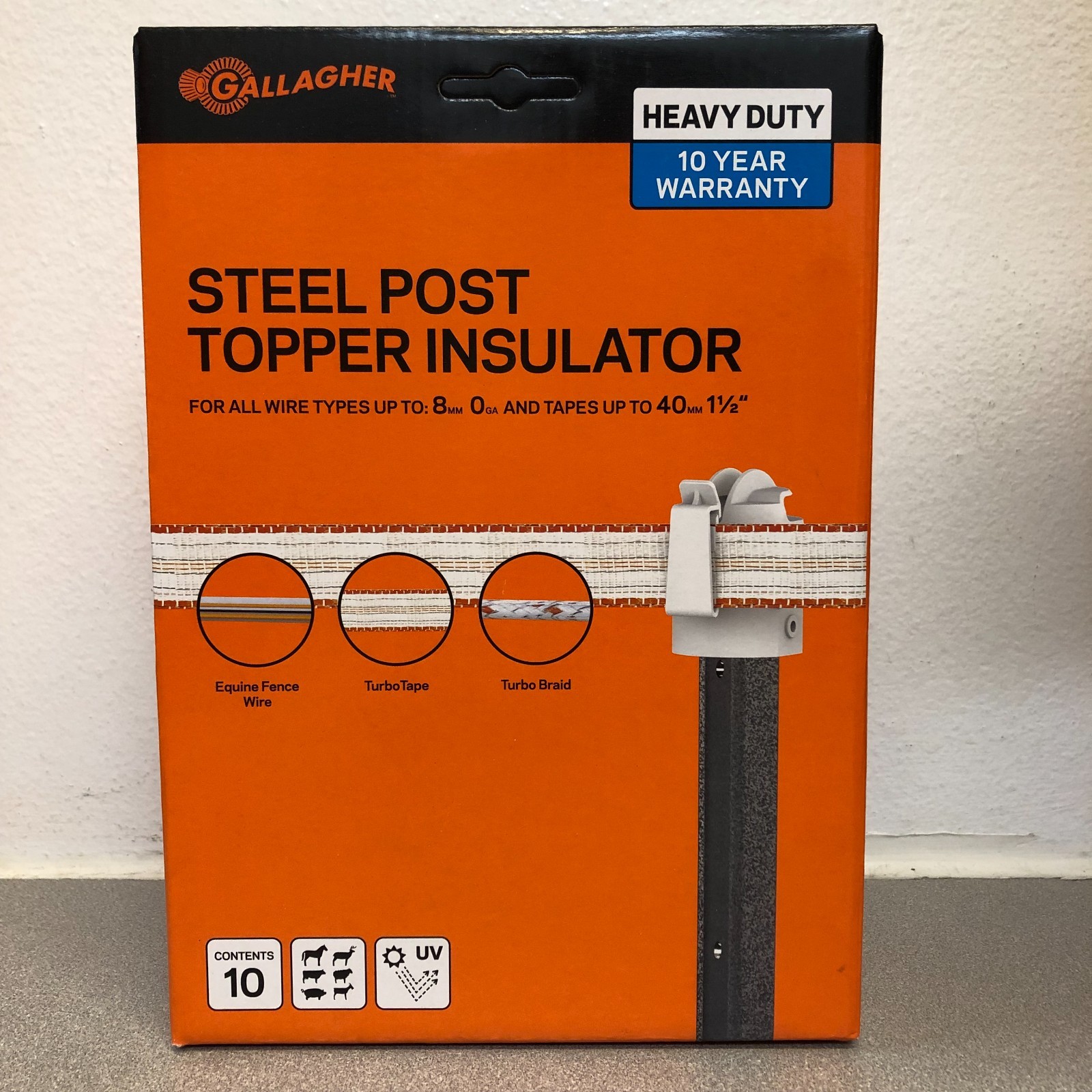 Gallagher G68513 T-Post Safety Cap and Insulator White