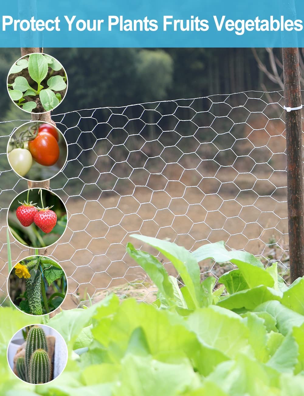 Chicken Wire 16” x 600”(40cm x 15m), Outdoor Anti-Rust Hexagonal Galvanized…
