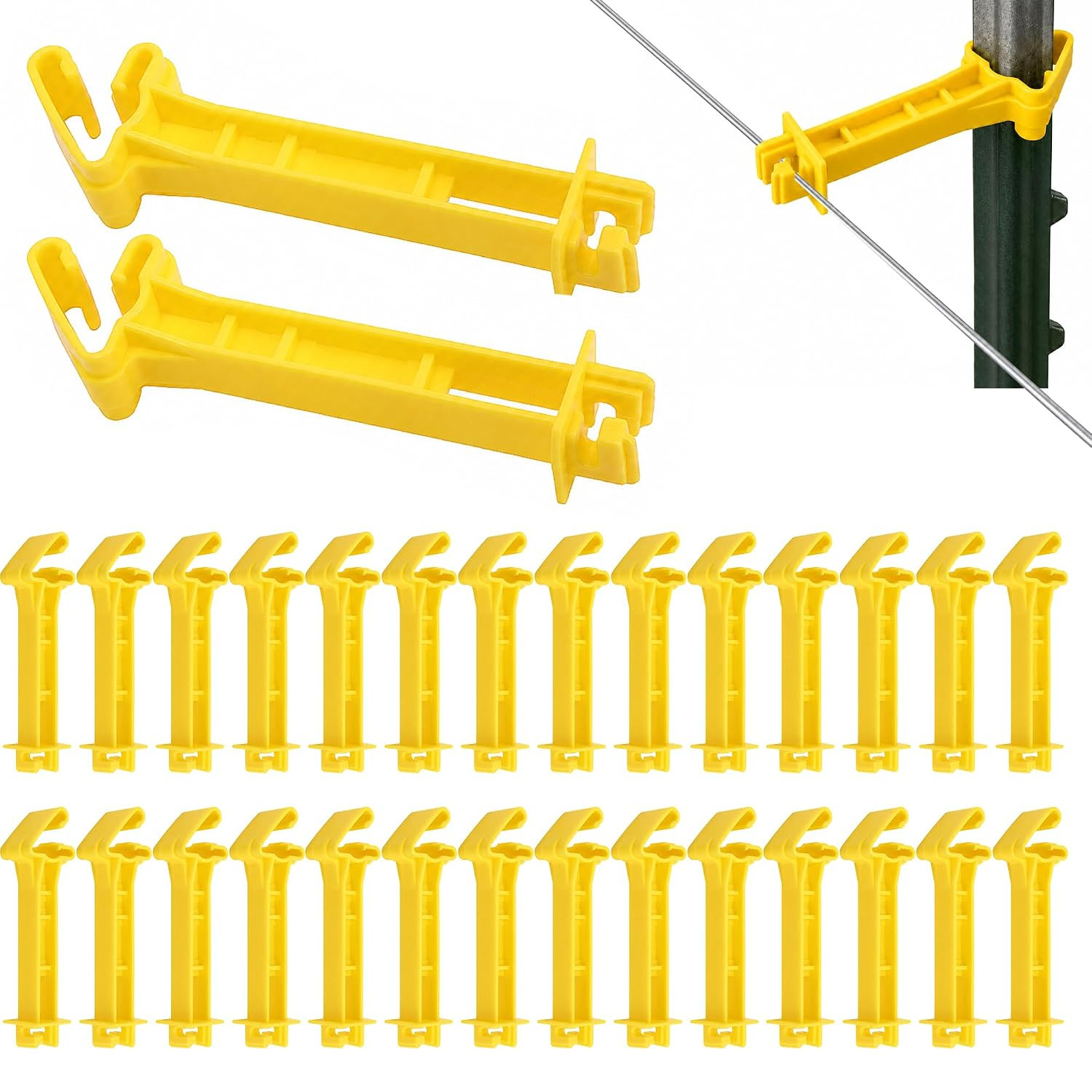 120 Pcs 5 Inch T Post Electric Insulators, Snap-On Electric Fence Extender Insul