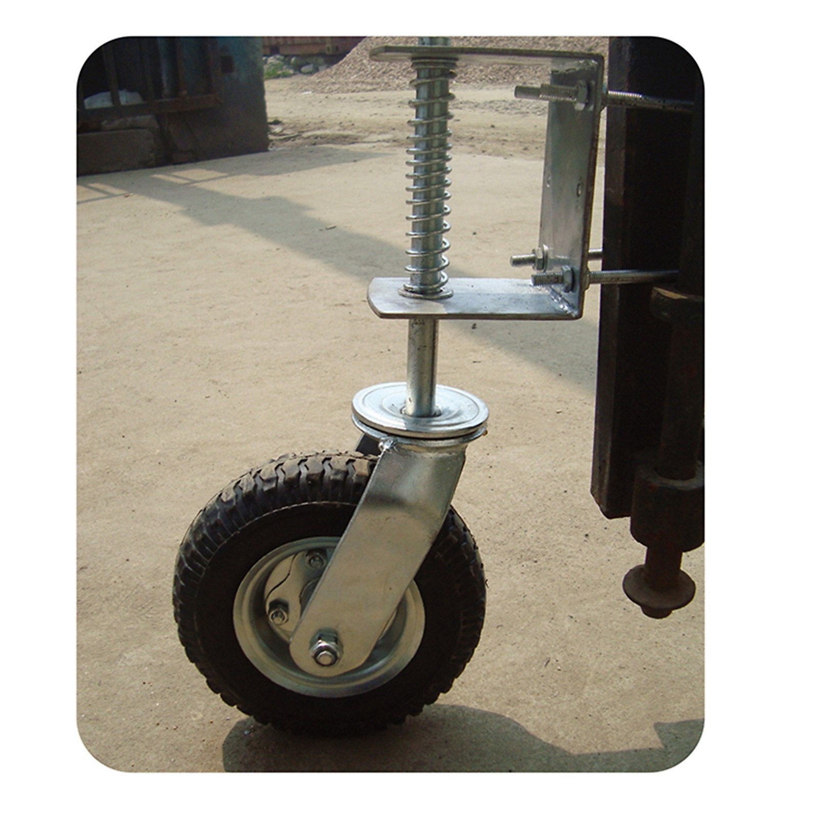 Gate Wheel with Suspension, 210-Lb. Capacity, 8in. Pneumatic Tire, Model#