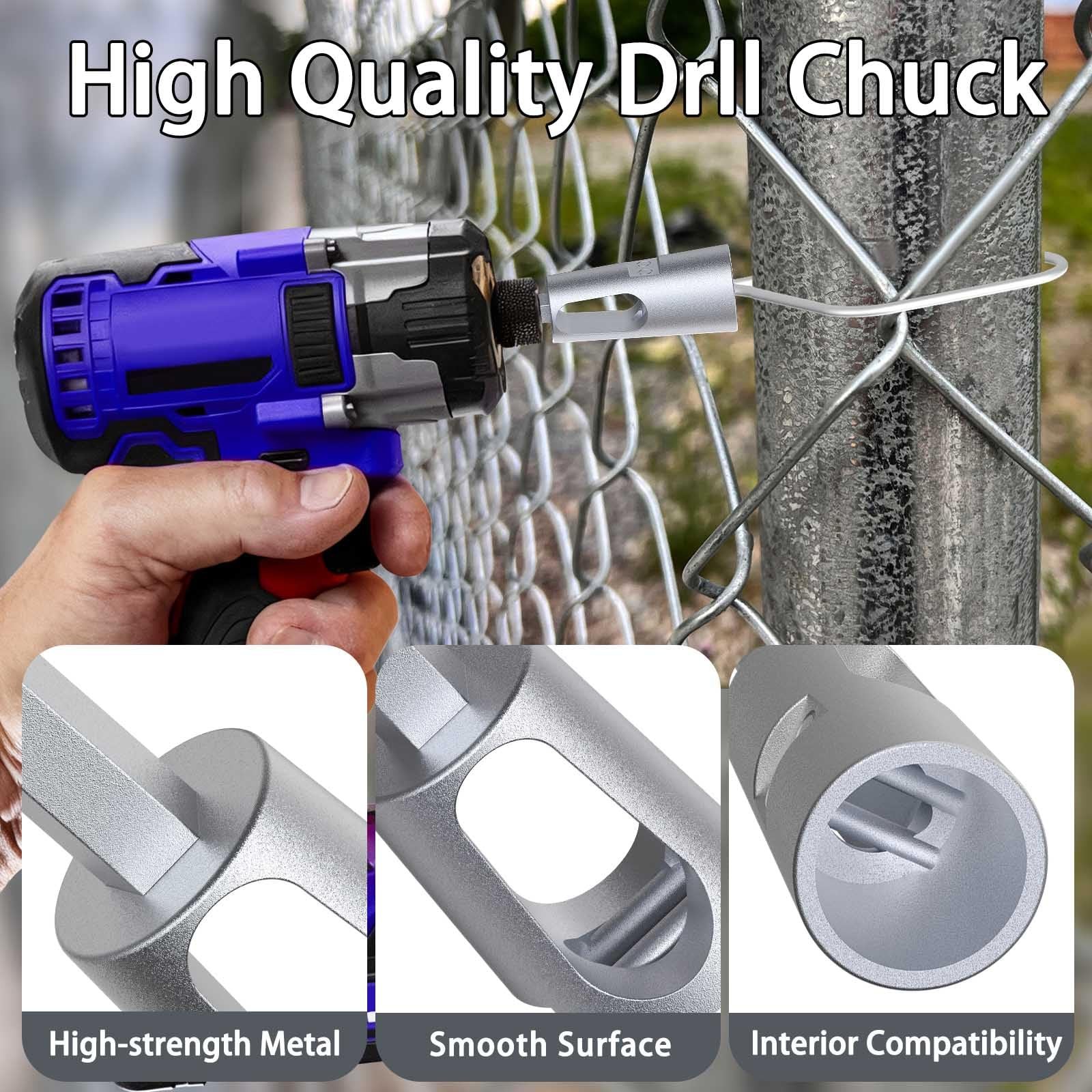 400 Pcs T Post Fence Clips 11 Gauge Galvanized Steel Wire Ties with Drill Chuck