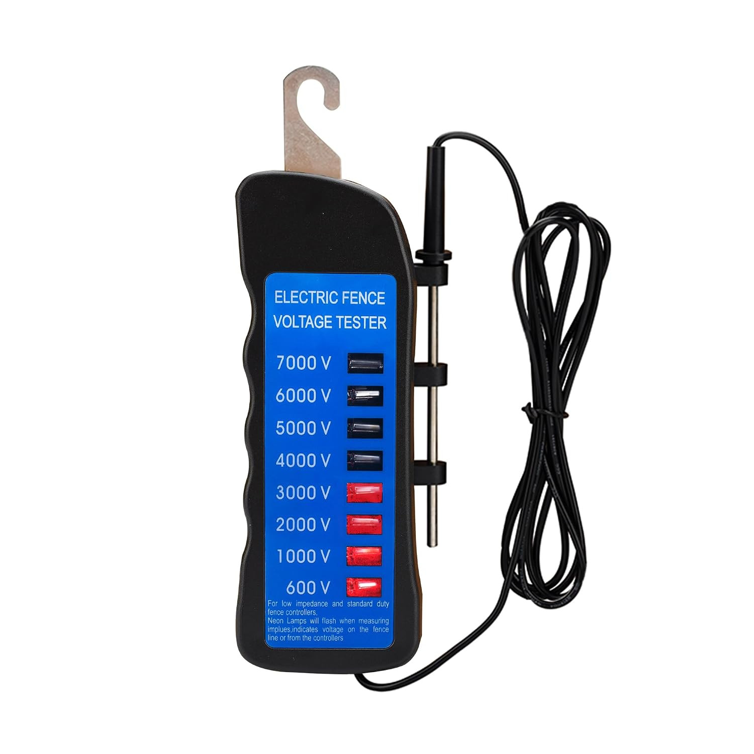 Electric Fence Voltage Tester, 7KV Fence Tester 8 Neon Indicator Lights/Fence Te