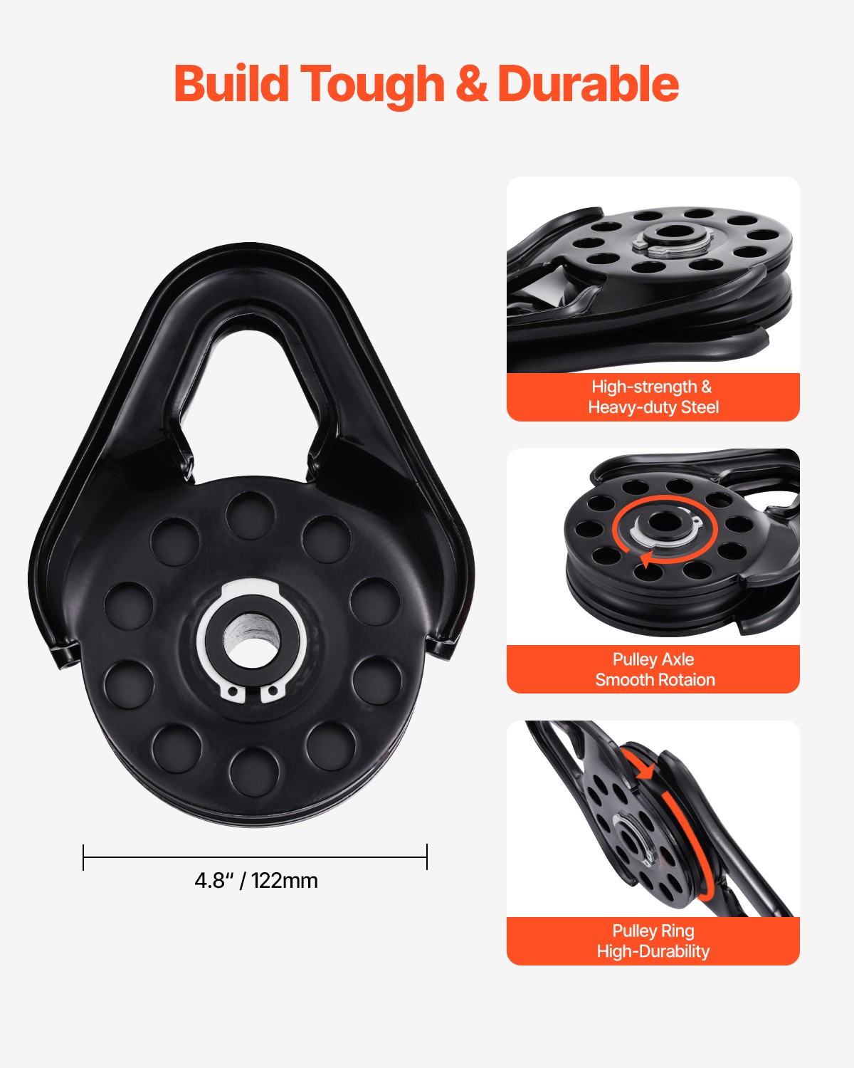 Uimoso 14.5 Ton Heavy Duty Recovery Snatch Block Pulley Snatch 32,000lbsCapacity