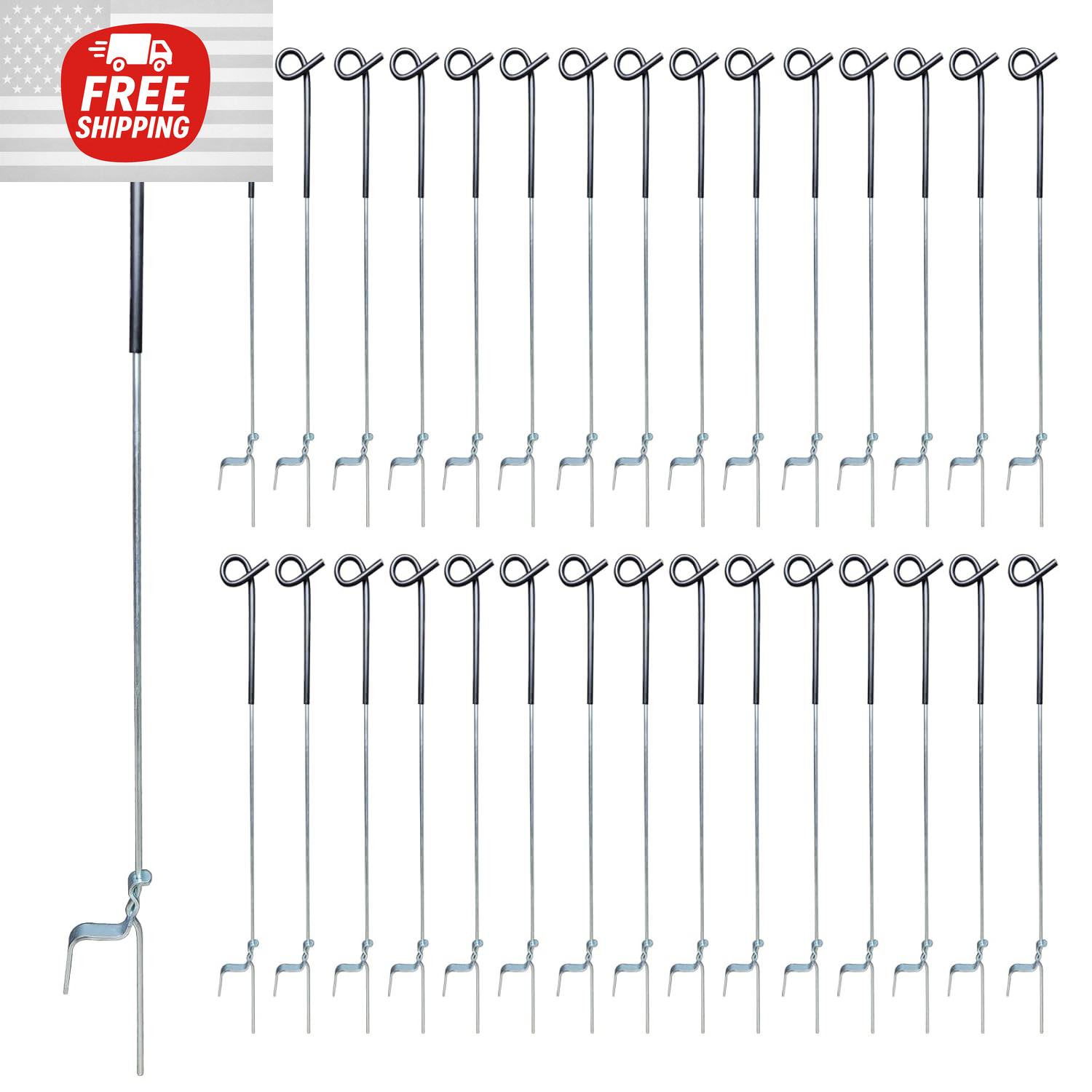 ARIFARO Step in Fence Post 41 Inch Pig Tail Step-in Fence Post,Electric Fencing