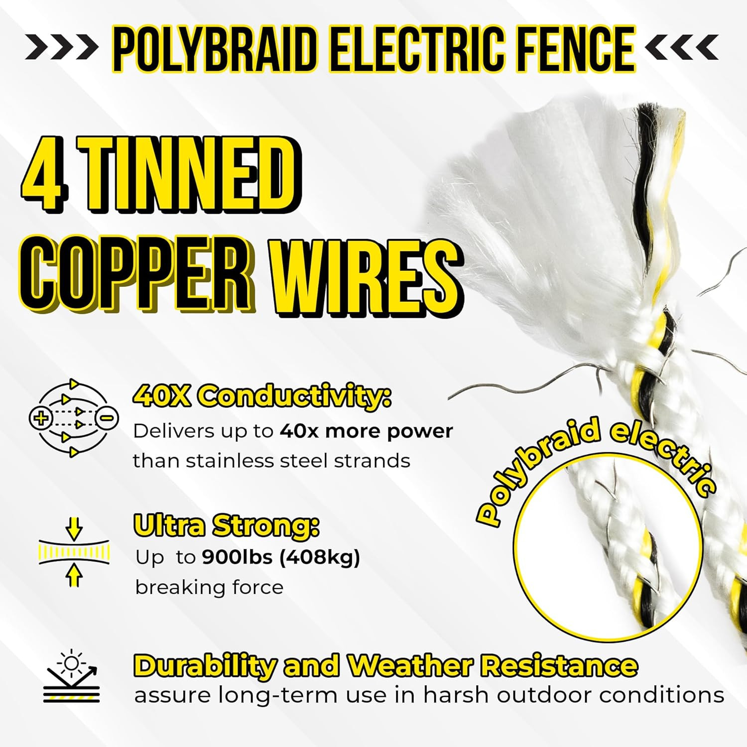 Electric Fence Wire 1000 Ft, 1/4 Inch (6 Mm), Thick & Highly Conductive Tinned C
