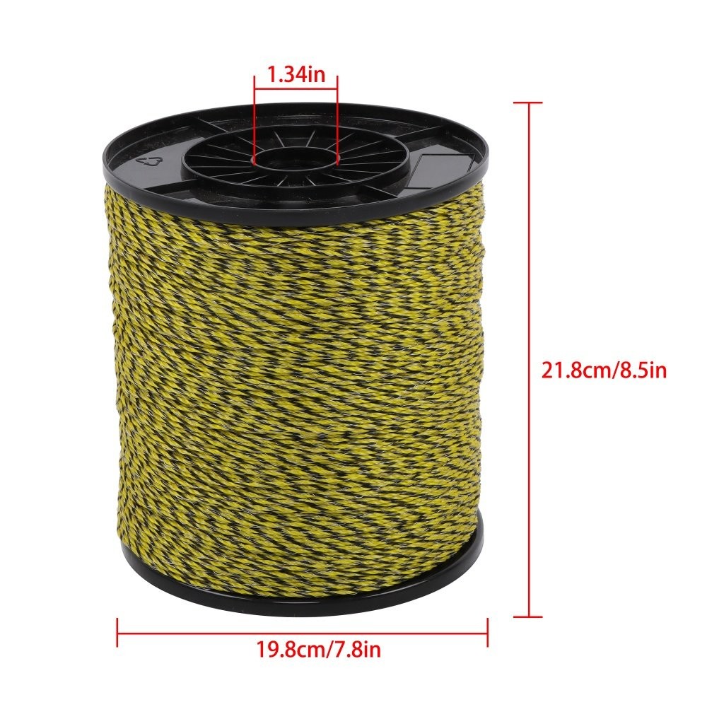 Upgraded Electric Fence Polywire 3366 Feet 1026 Meters 6 Stainless Steel Strand