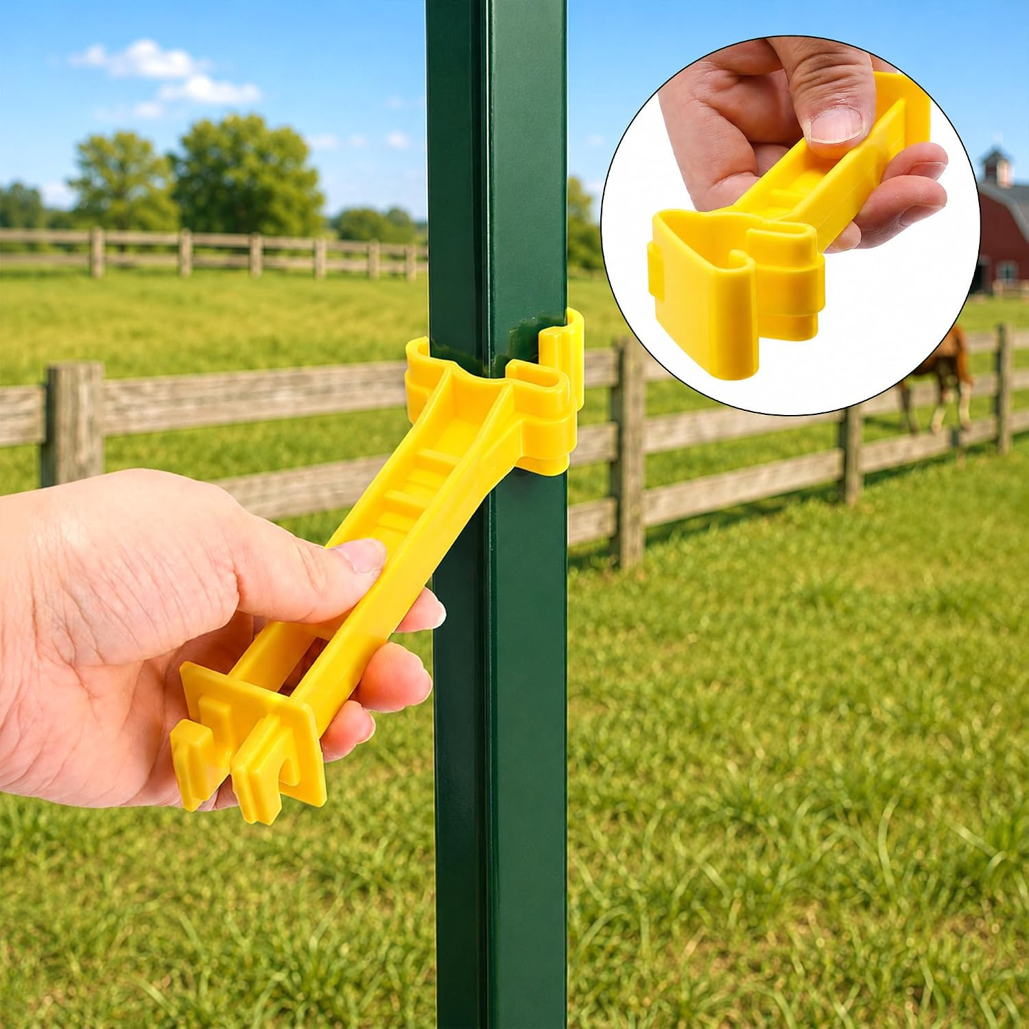 120 Pcs 5 Inch T Post Electric Insulators, Snap-On Electric Fence Extender Insul