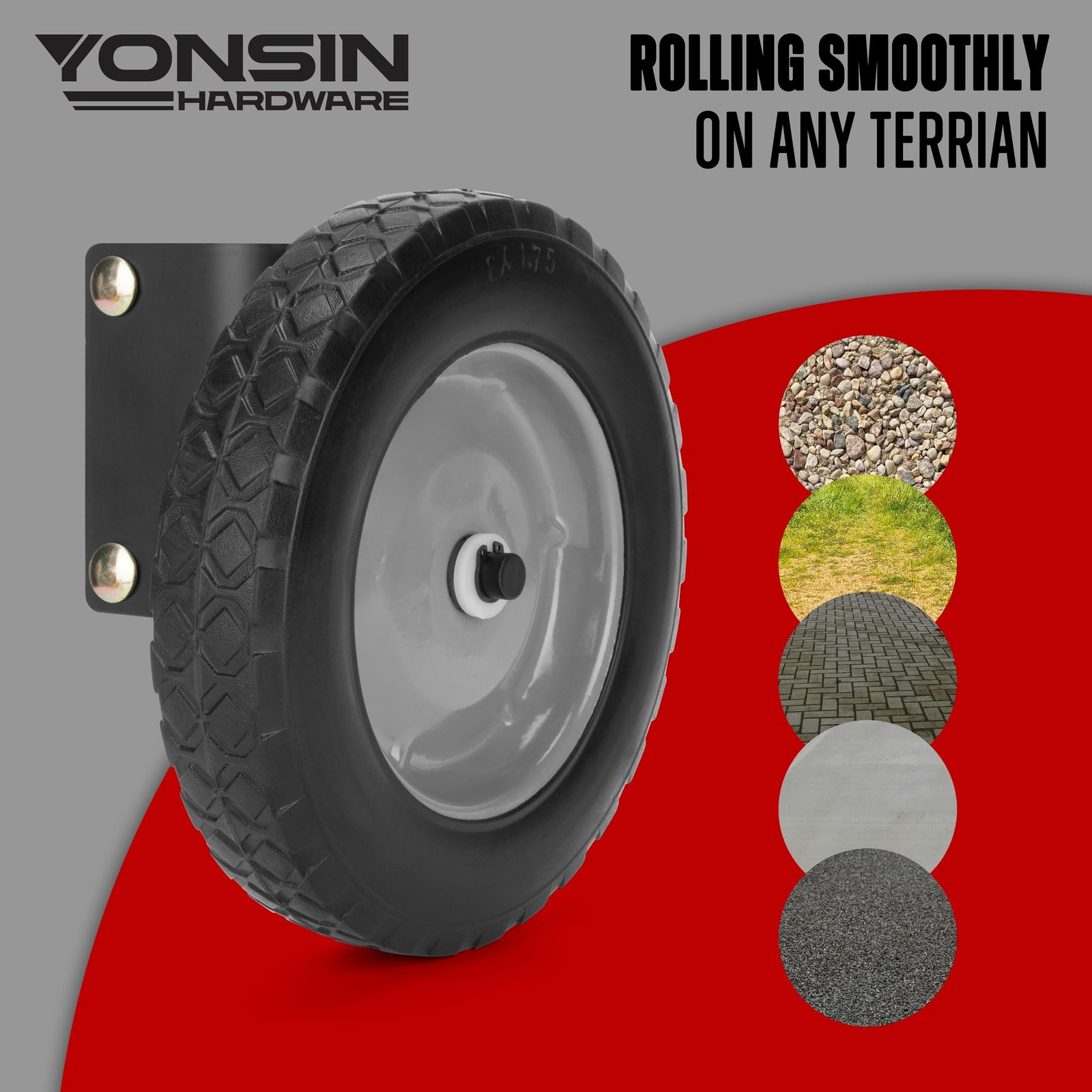 YONSIN 8″ Heavy Duty Gate Wheel Caster For Metal Tube Gate, Gate Helper Suppo…