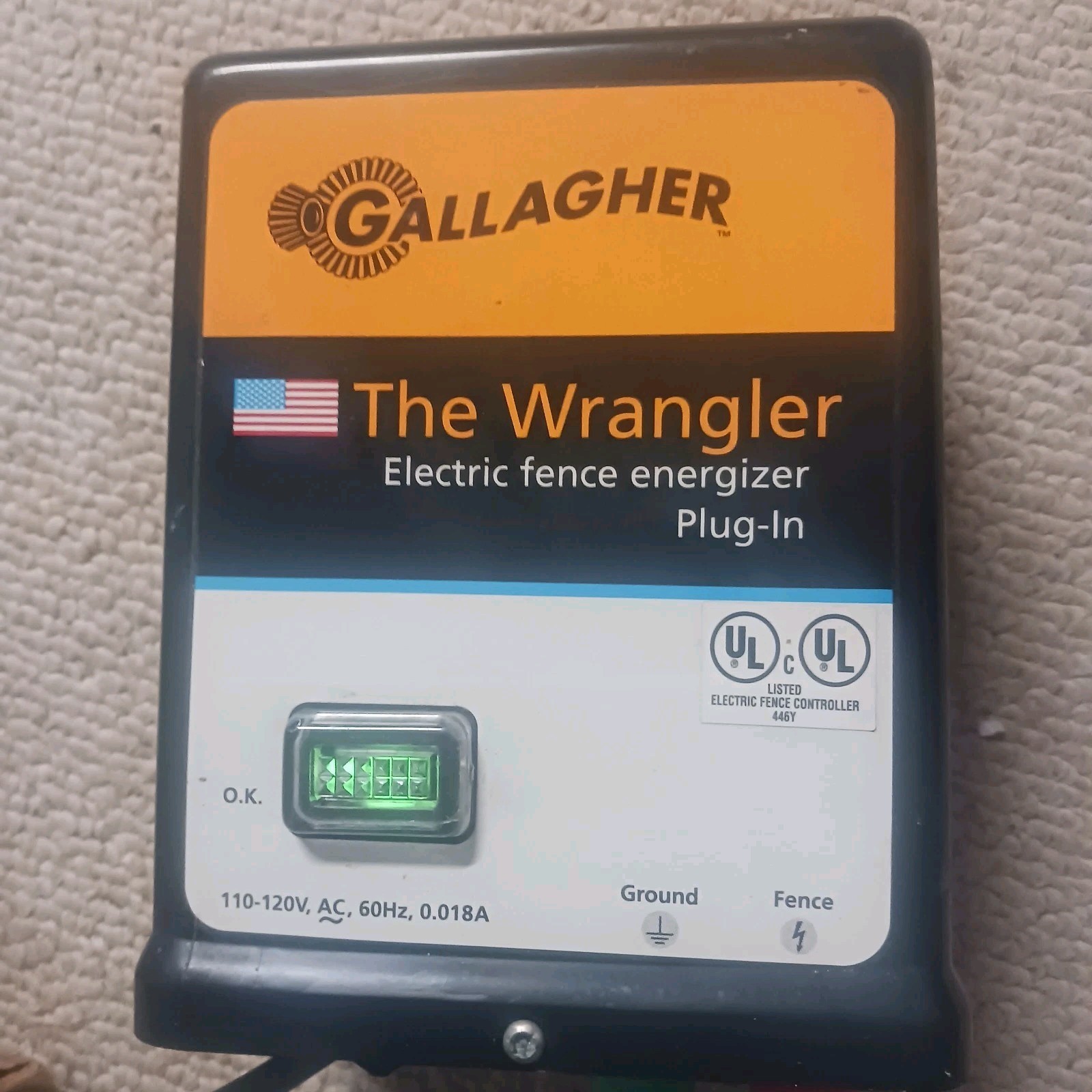 Gallagher The Wrangler Electric Fence Energizer Plug In Up To 30 Acres