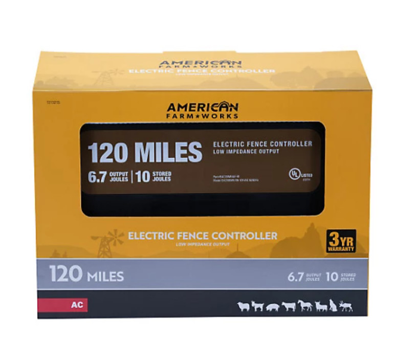 American Farm Works 6.7 J 120 mi AC Powered Low Impedance Electric Fence Control