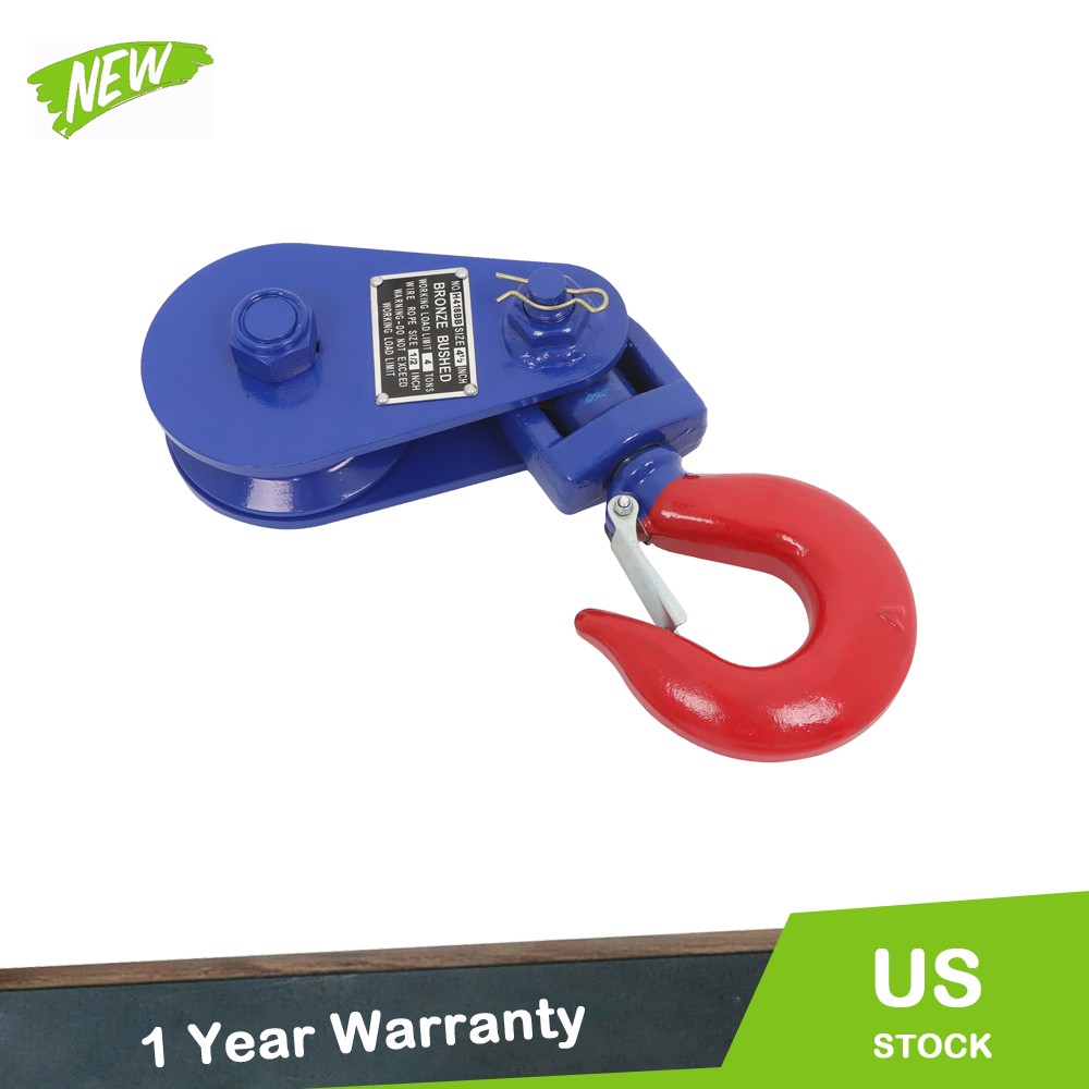 8800 Lbs Snatch Block with Swivel Shackle, 4.5″ Sheave, 1/2″ Wire Rope