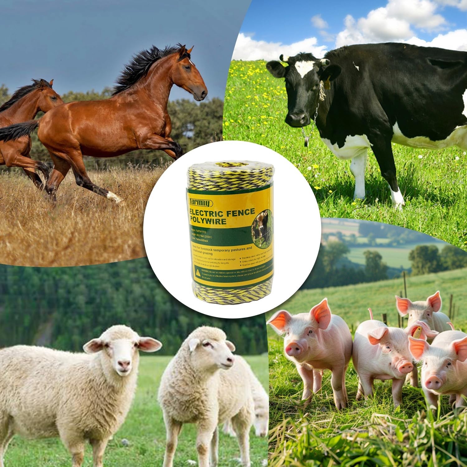 Reliable 656ft Electric Polywire for Livestock – UV Treated & High Visibility