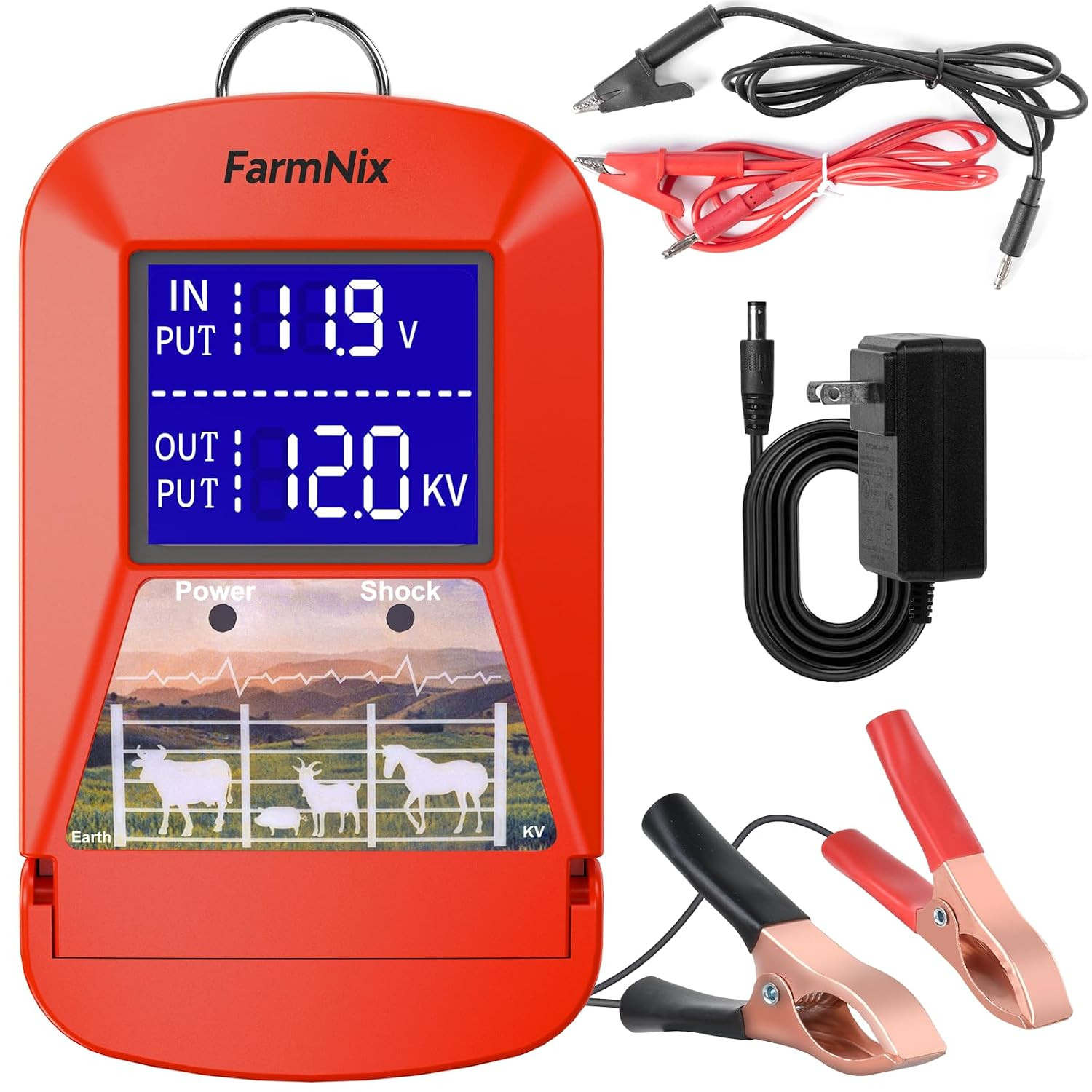 12KV Electric Fence Charger,15 Miles Electric Fence, 3 Joules Pulse Energy, Wate