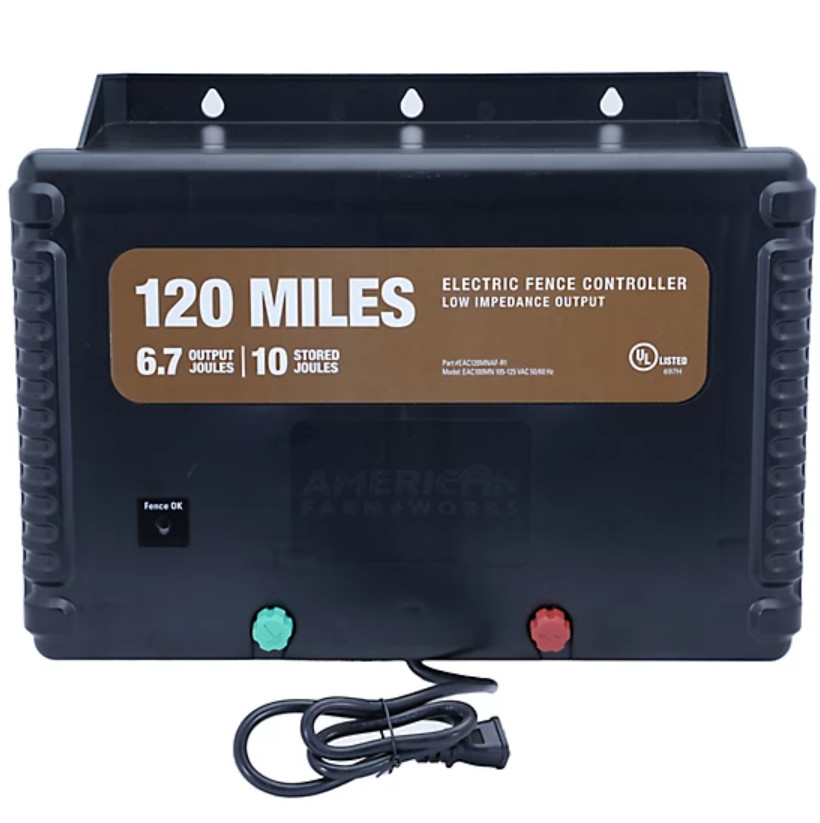 American Farm Works 6.7 J 120 mi AC Powered Low Impedance Electric Fence Control