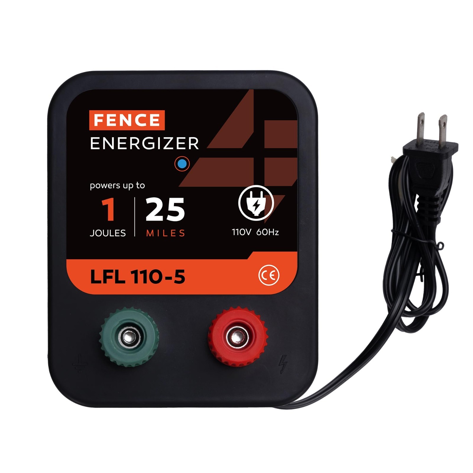 1 Joule Electric Fence Charger – 10kV Output, 25 Mile Range, Ideal for Pets & Ga