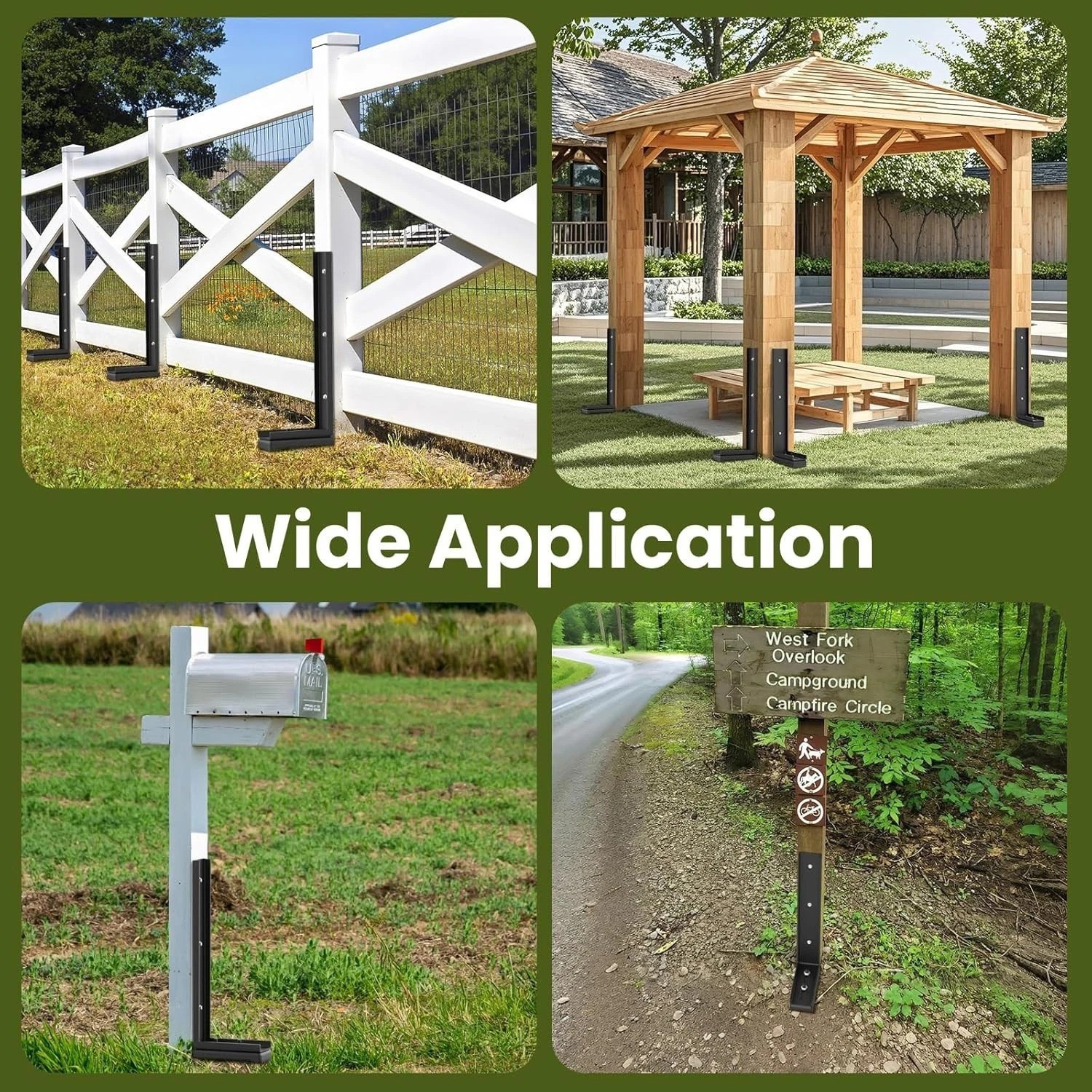Strong and Stable Fence Repair Kit – 4 Rustproof Steel Stakes for Easy Fixes