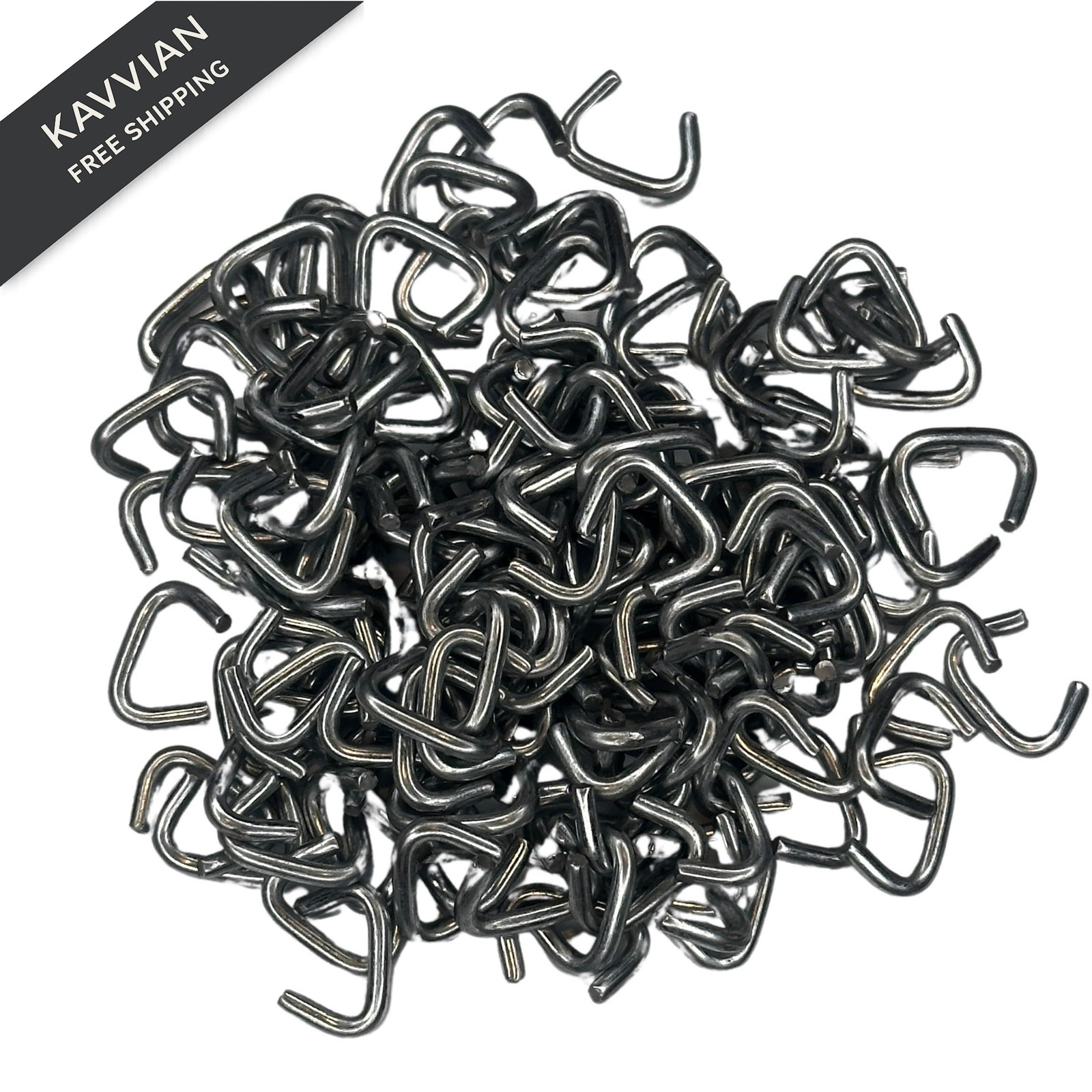 3/8 in Galvanized Steel Hog Rings for Rabbit cages, traps, fencing, One Size