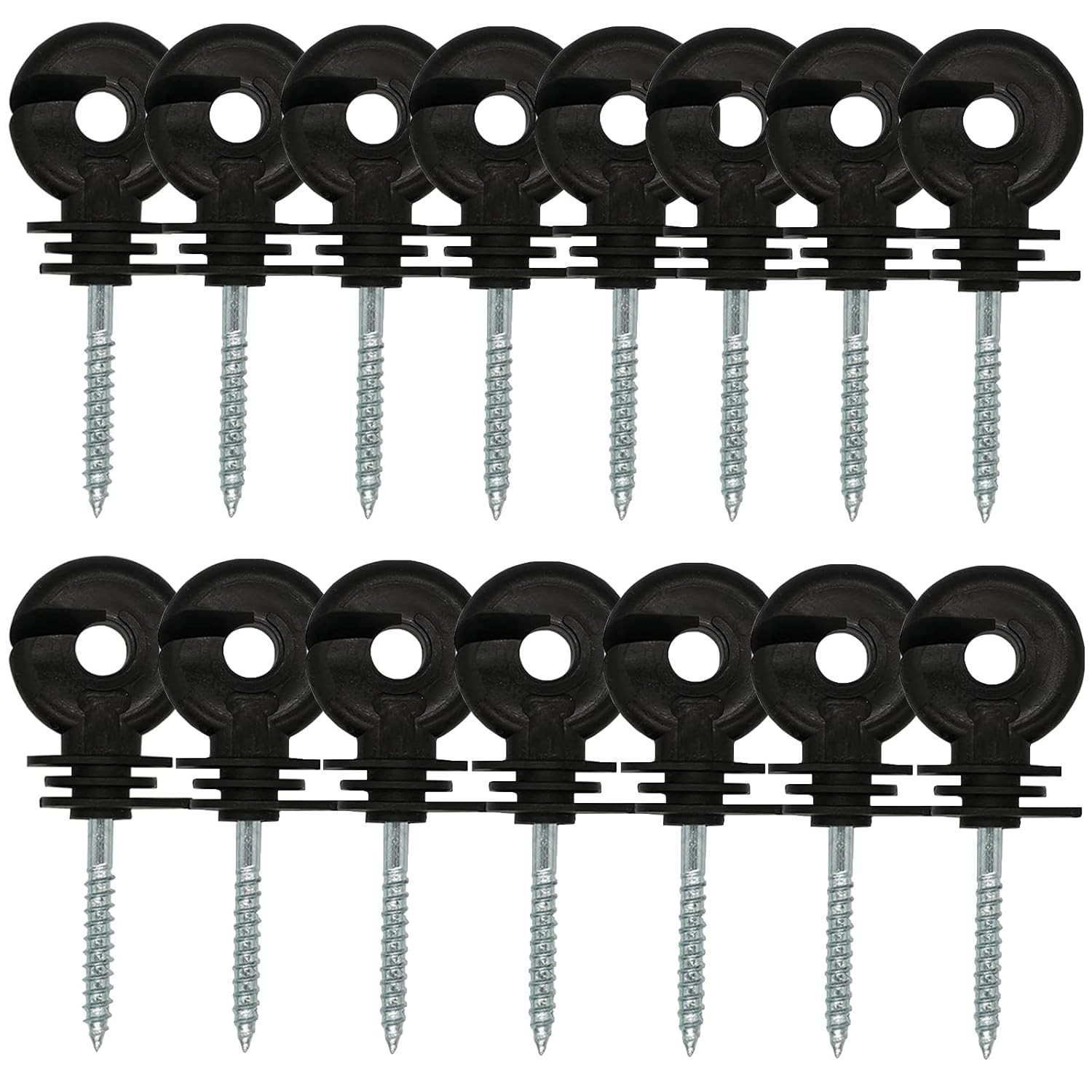 15 Pack Electric Fence Insulator Black Screw-In Nail Insulators Fence Post