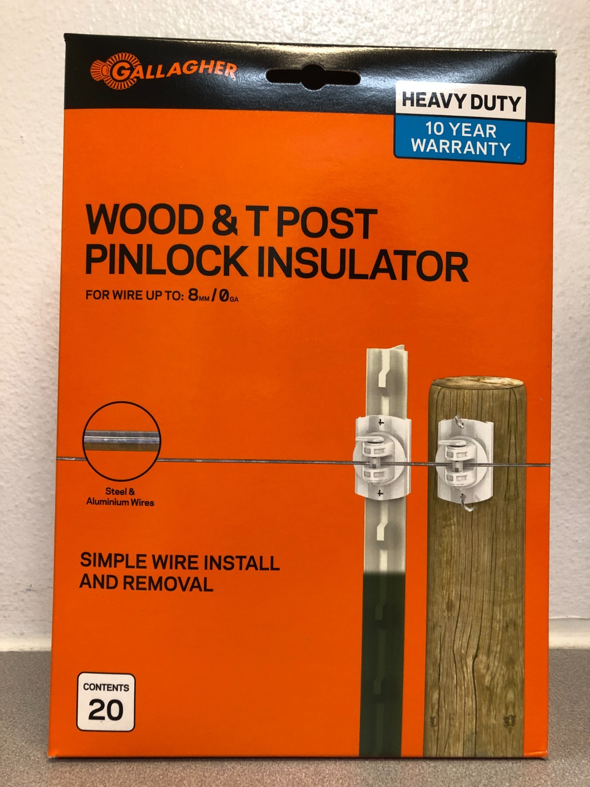 Gallagher G681134 Pinlock Wide Jaw Insulator White