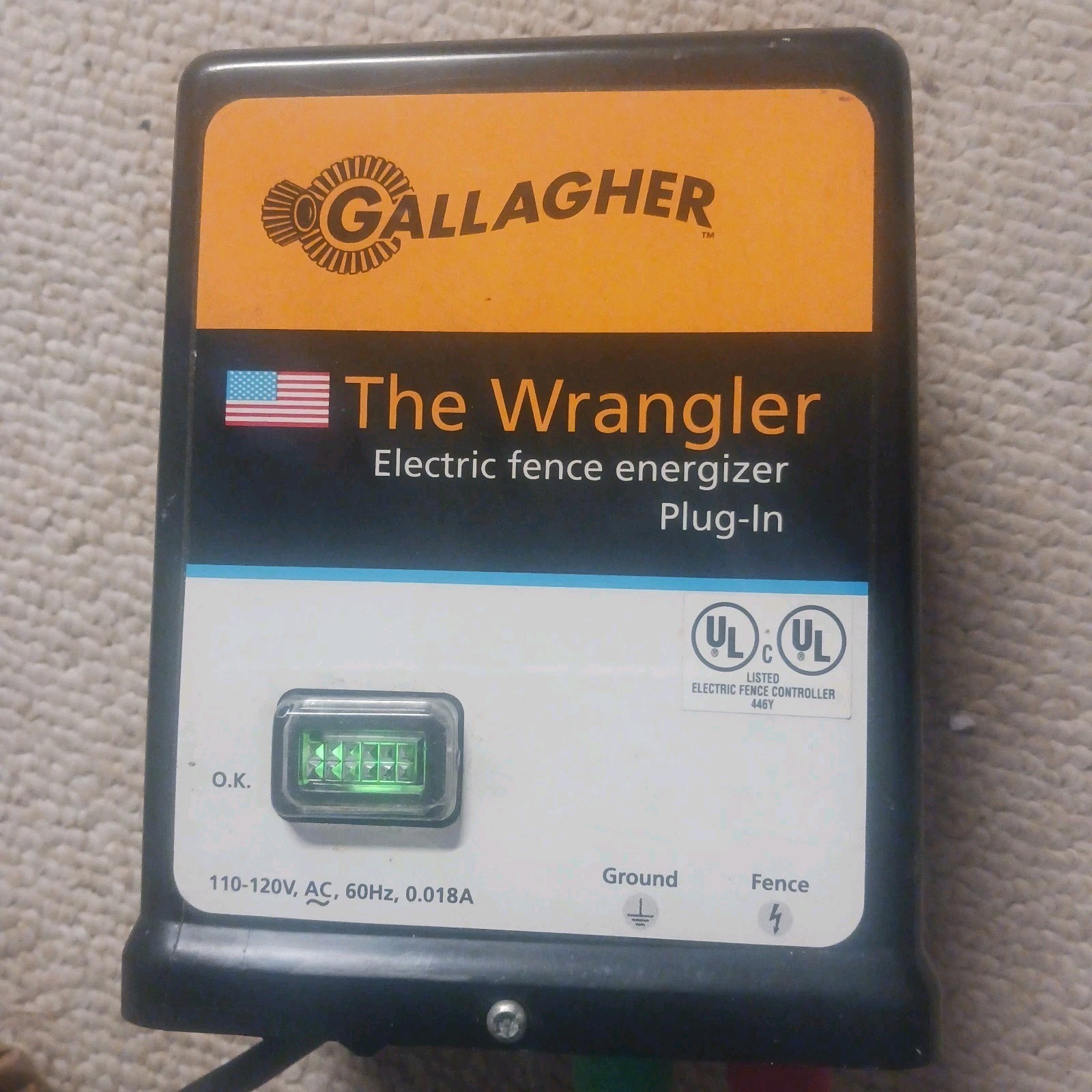 Gallagher The Wrangler Electric Fence Energizer Plug In Up To 30 Acres