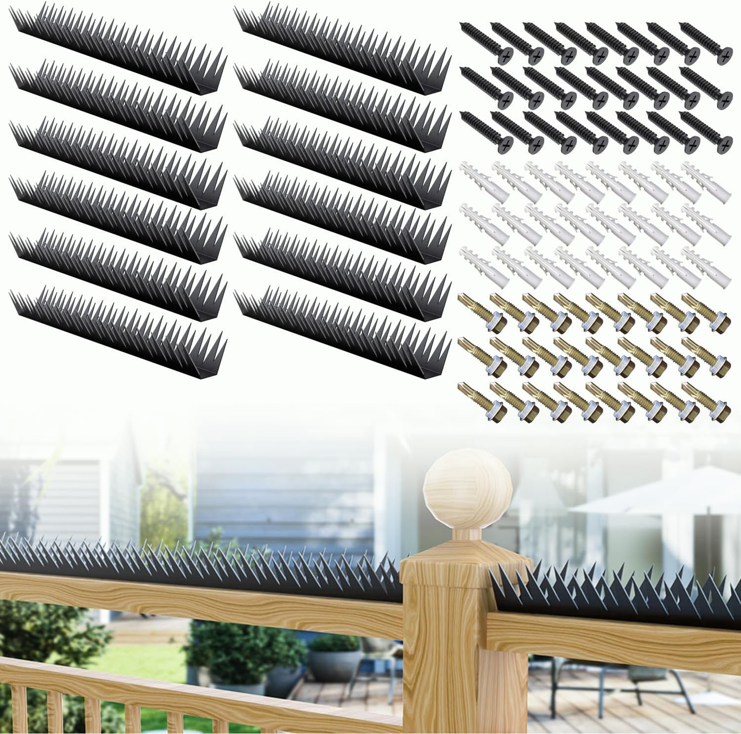Anti Climb Security Spikes for Outdoor Walls，Intruder, Thief, and Animal Deterre