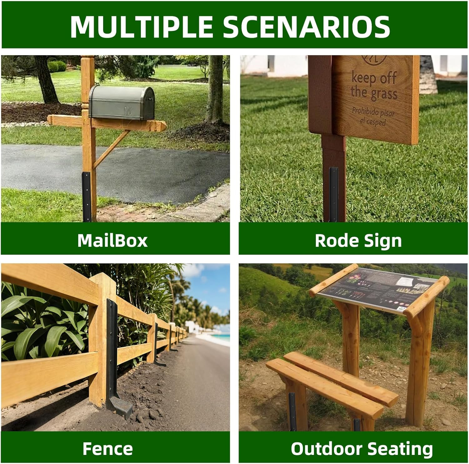 8PCS Fence Post Repair Kit, Heavy Duty Fence Posts Repair Stakes for Fix Wooden