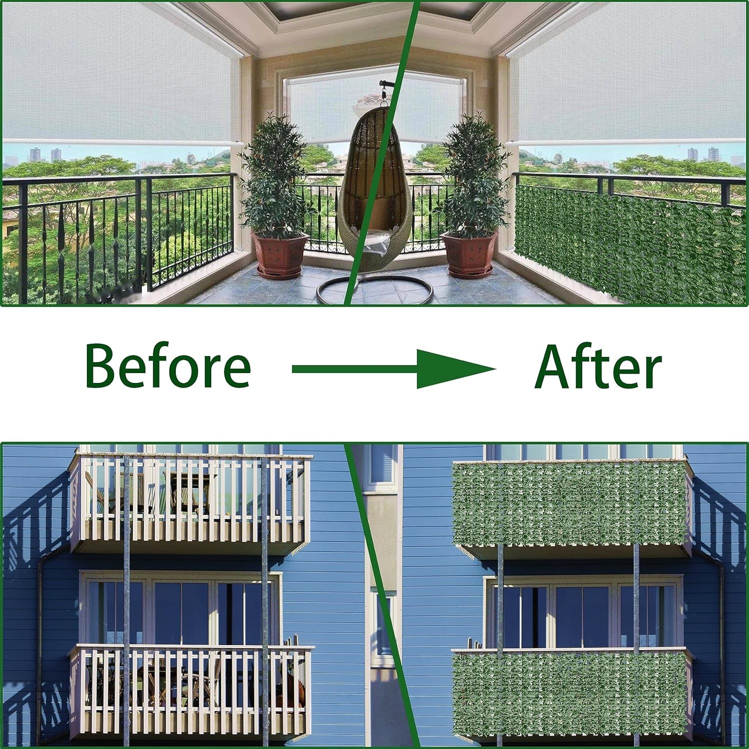 Artificial Ivy Privacy Fence Wall Screen,60X120 in UV-Anti 60*120 IN, Green