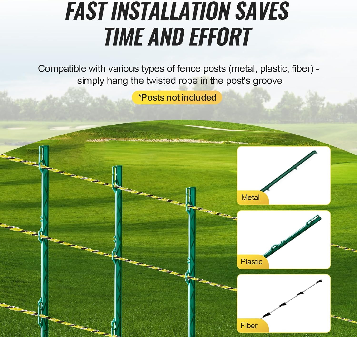 3366FT Electric Fence Wire 1/8″ Polywire 6 Stainless Steel Strands UV Resistant