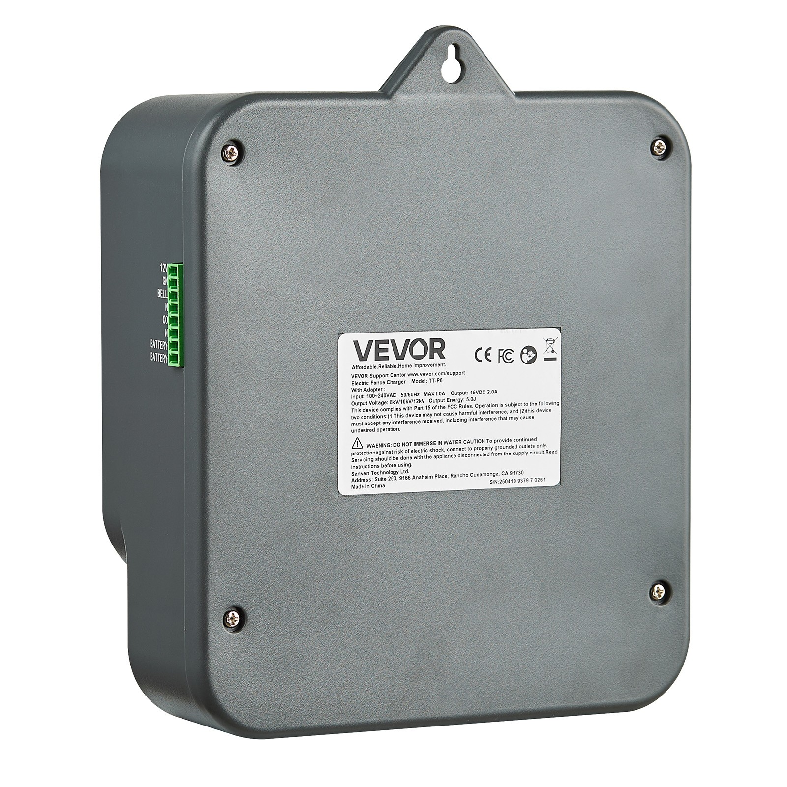VEVOR 2J/3J/5J Multi-Powered Electric Fence Charger Energizer 6.2 Miles Range