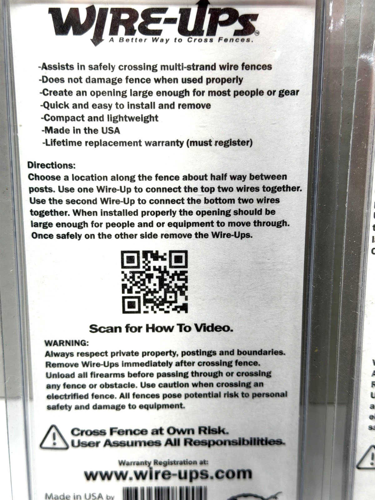 4 Packages of Wire-Ups Tool To Cross Fences – The Better Way Made In USA