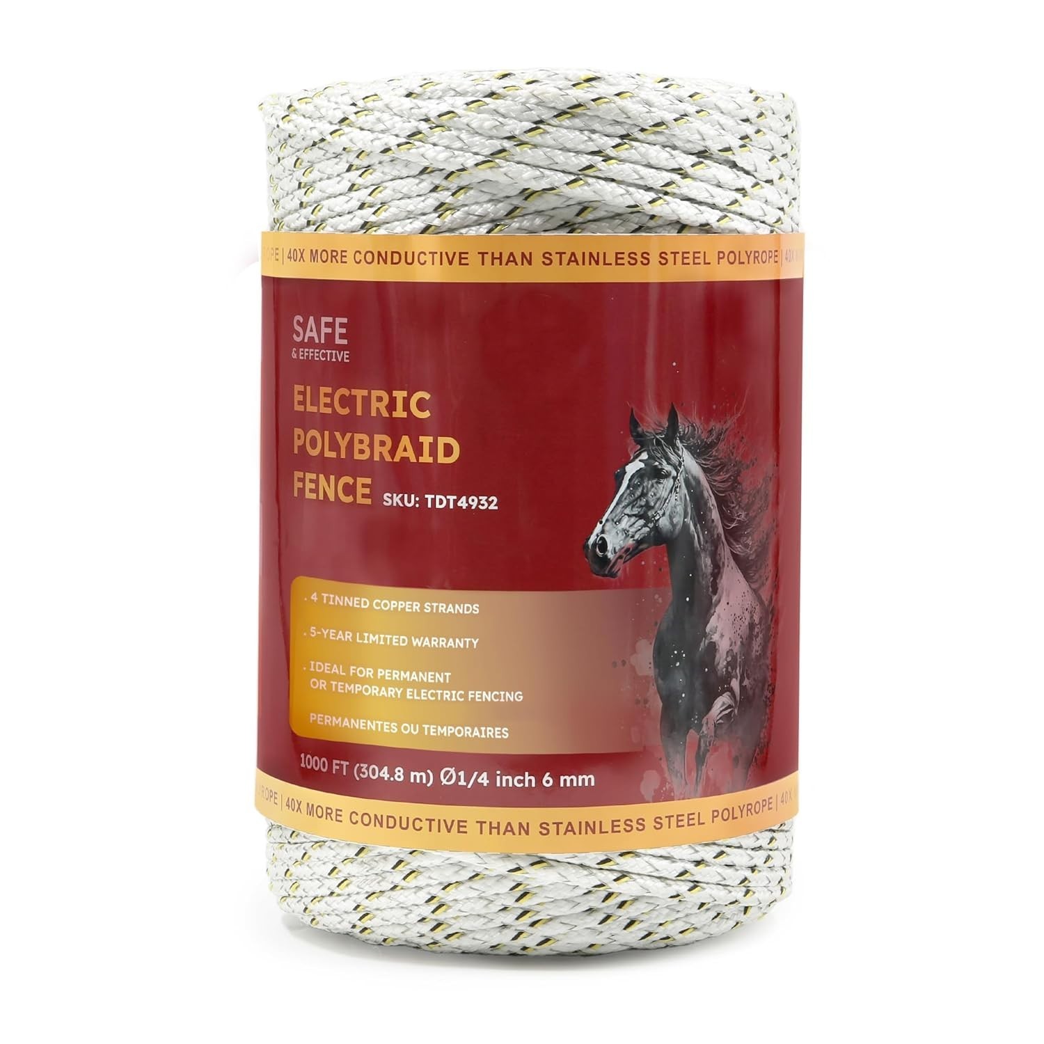 Ultra Strong 1000 ft Electric Fence Wire – 1/4″ Diameter for Lasting Durability