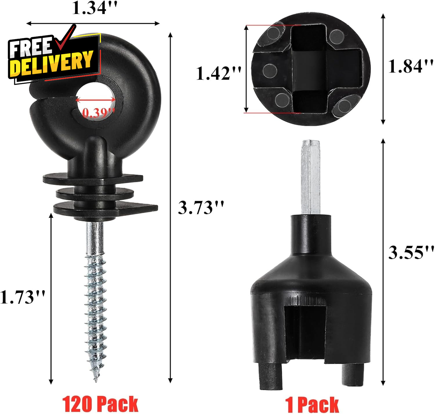 120 Pack Electric Fence Insulators Screw In Ring Post Wood Post Farm Fencing…
