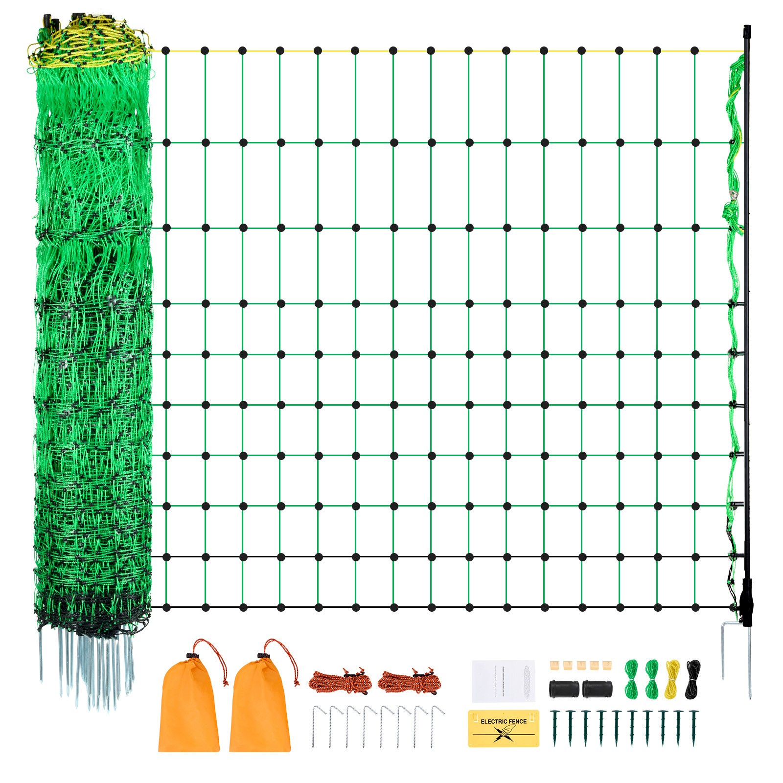 Uimoso Electric Netting Fence Kit for Sheep, 35″H x 164’L with Posts and Spikes