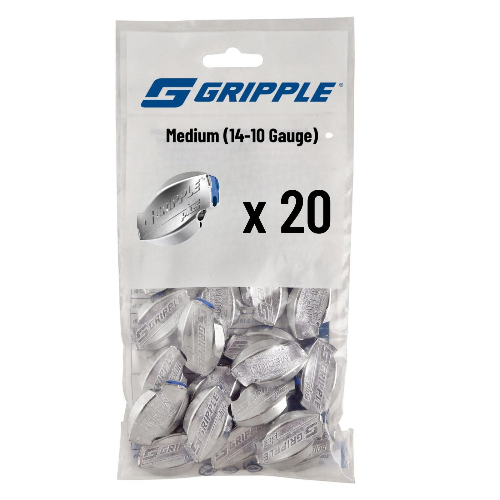 Gripple Plus Medium 20 Pack | Wire Joiner | Wire Tensioner | Works with 10-14 Ga