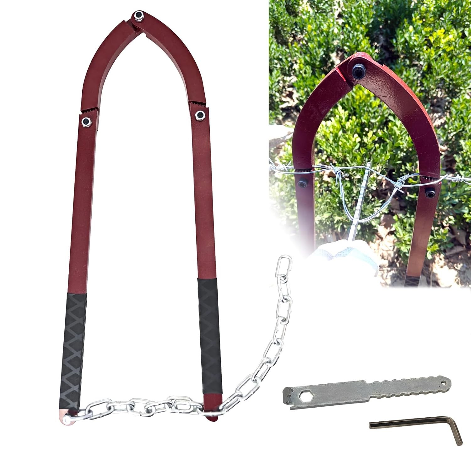 Heavy Duty Barbed Wire Fencing Tightener Tool – 5.5lb Fence Restoration Fence…